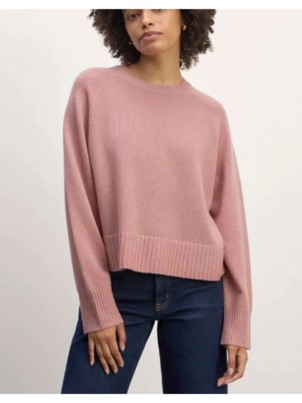 Everlane The Boxy Crew Sweater in Cashmere Clay Pink Size Size Large NWT